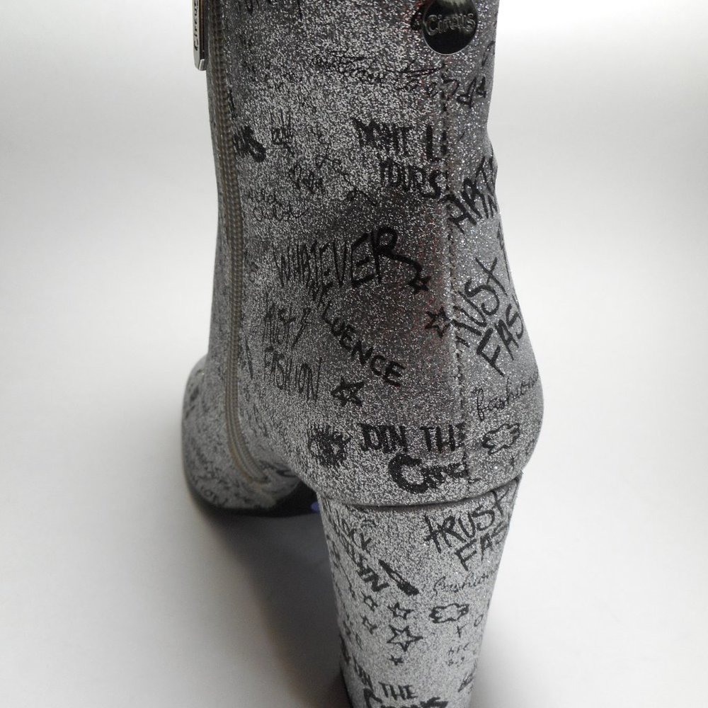 NEW SAM ELDELMEN Silver Retro Club Style Ankle Boots - Picture 6 of 8